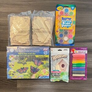 Craft Kit Bundle with DIY kits, New Paint, and Rainbow Modeling Clay - 6 pc lot